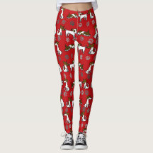 Collants de dessin animé Jack Russell rouge