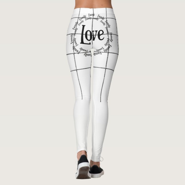 Collants de famille d'amour noir blanc  (Dos)