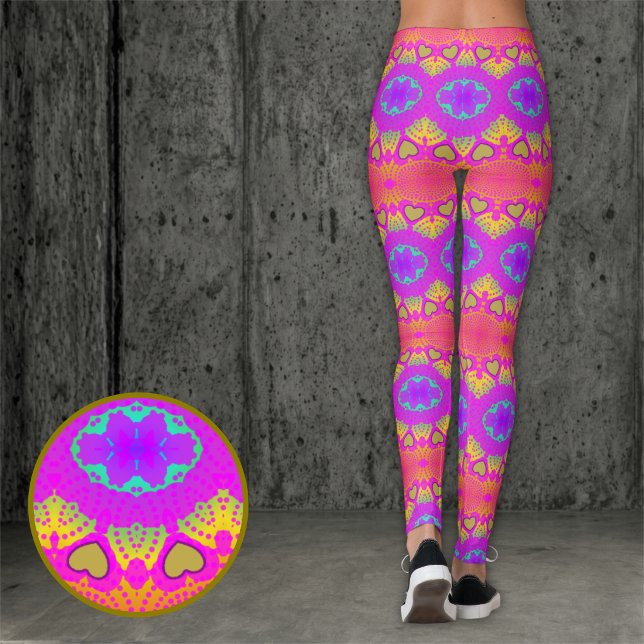 Collants de Festival Rétro Colorés (If you love color, you will defnitatly love this wacky but cute leggings. concert, gym or just hang)