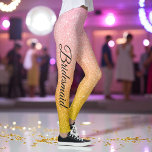 Collants de fête à paillettes rose or jaune<br><div class="desc">Collants à paillettes rose or jaune avec un fond de paillettes rose jaune faux et un nom en noir. Utilisez l'option de personnalisation de ce modèle pour modifier le texte | Utilisez l'option de personnalisation avancée pour modifier le style, la taille et la couleur du texte si nécessaire. Si vous...</div>