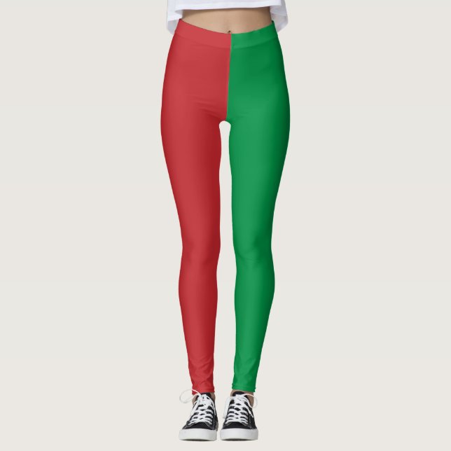 Collants de fête de Noël en bloc de couleur de lut (Devant)
