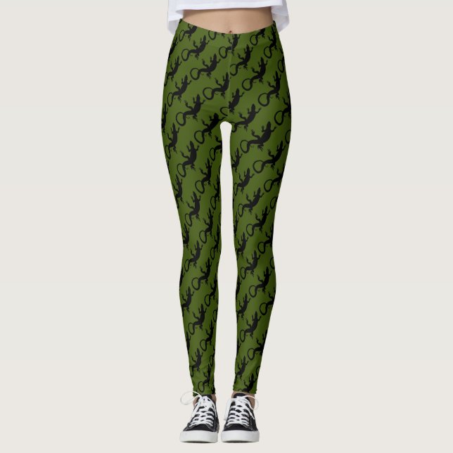 Collants de lézard Collants d'art de reptile faune (Devant)