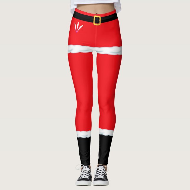 Collants de lutin rouge de Noël Père Noël (Devant)