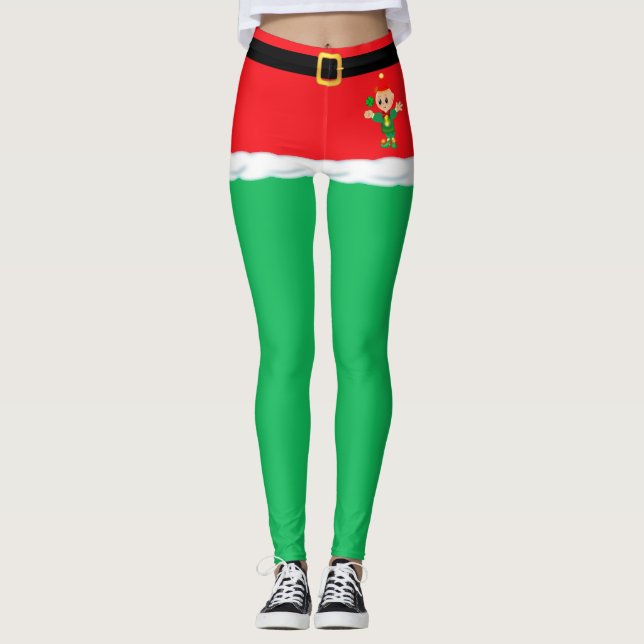 Collants de lutin vert de Noël (Devant)
