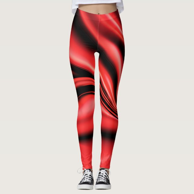 Collants de Luxe en Satin de Soie Rouge (Devant)