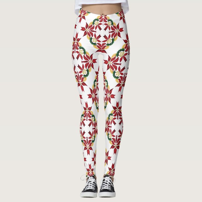 collants de Noël poinsettia (Devant)