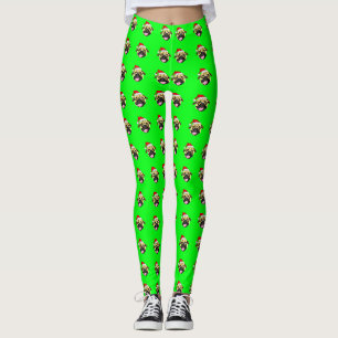 Collants de Noël Pug Vert