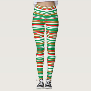 Collants de Noël rayés avec impression intégrale