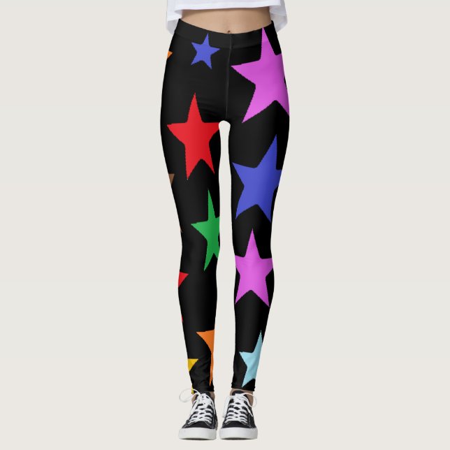 Collants de sport de qualité avec de grosses étoil (Devant)