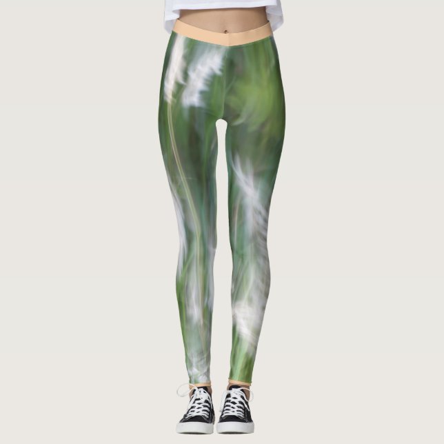 Collants d'herbe flou avec un bord pêche (Devant)