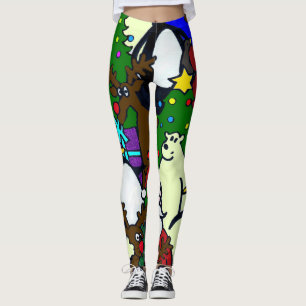 Collants drôles de Noël pour femmes à motif dessin