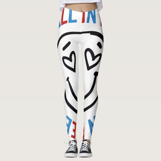 Collants Emoji, Visage Amour Drôle Sourire Mignon  (Devant)