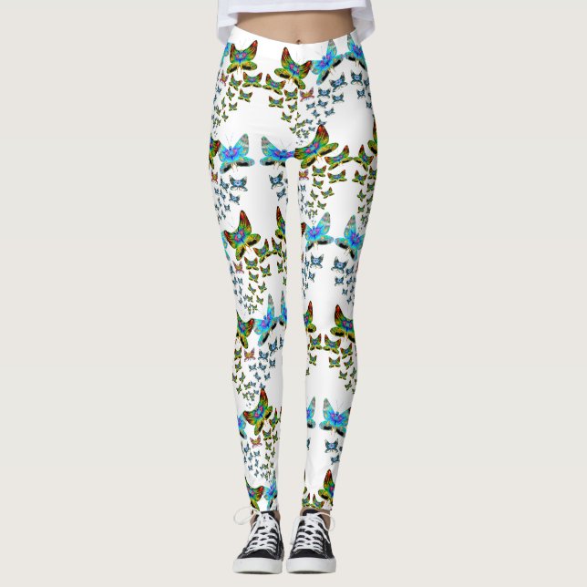Collants Essaim de Papillons Prismatiques (Devant)