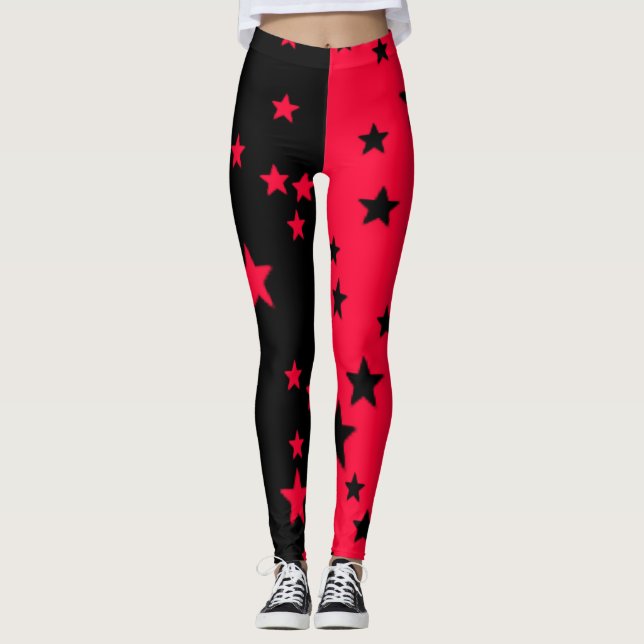 Collants étoile noir et rouge (Devant)