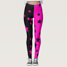 Collants étoile rose et noir