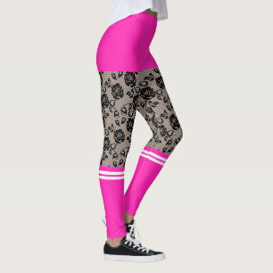Collants Faux Noir Dentelle Chort en Rose et Chaus