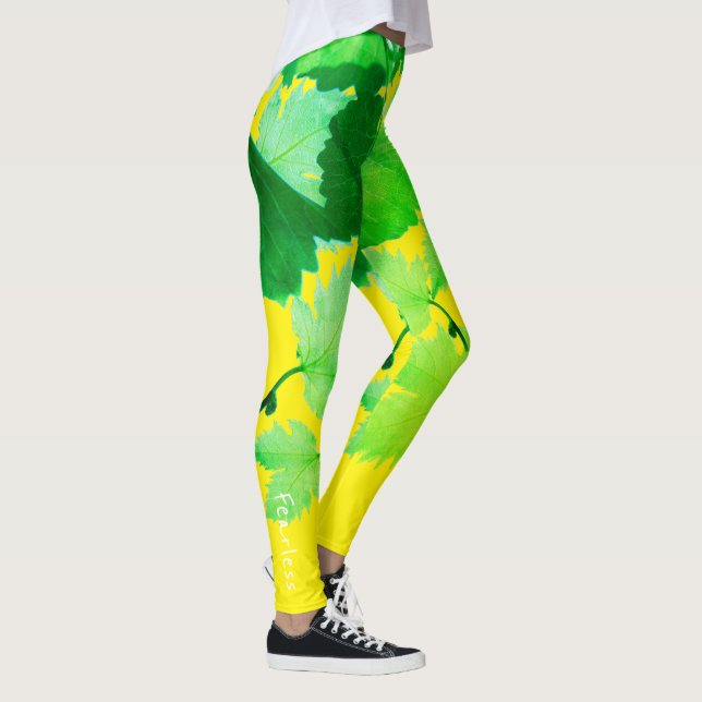 Collants Feuilles de Vigne Vertes Rêveuses (Droite)