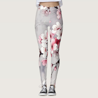 Collants Fleur de Cerisier Japonaise Minimaliste