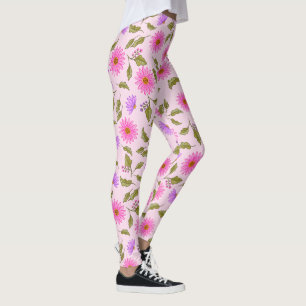 Collants Fleur de Pissenlit Rose Lavande