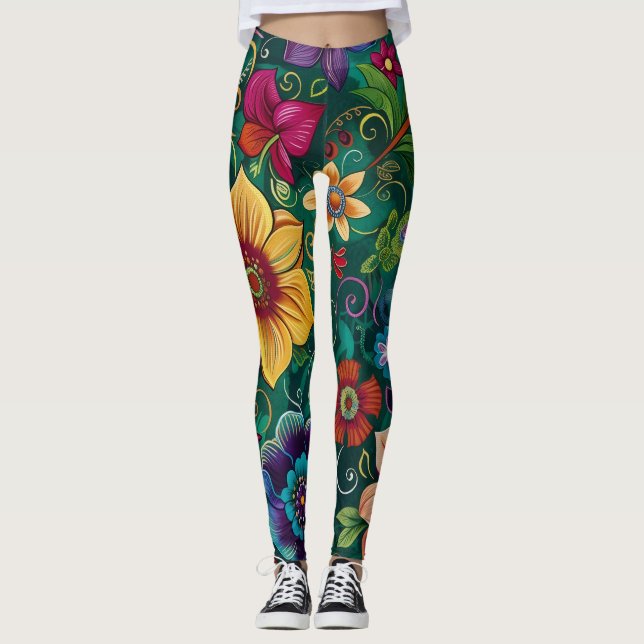 Collants Fleur Rétro (Devant)