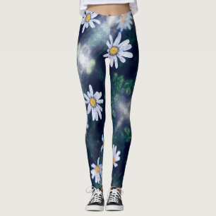 Collants Fleurs Jaunes Bleues Incroyables