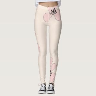 collants fleurs roses