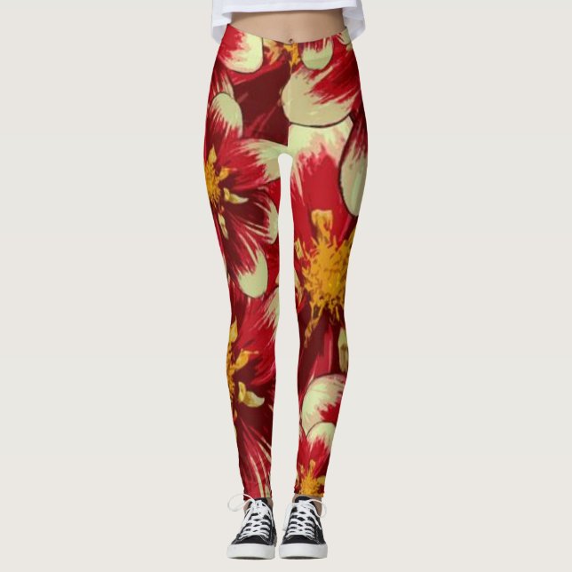 Collants Floral Rouge (Devant)