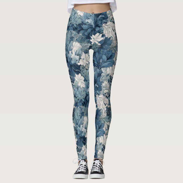 Collants floraux bleus vibrants (Devant)