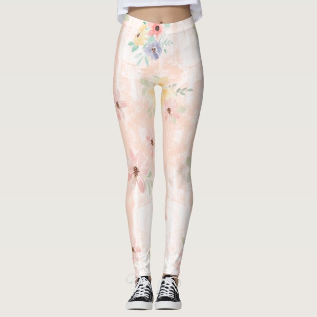 Collants floraux roses  (Devant)