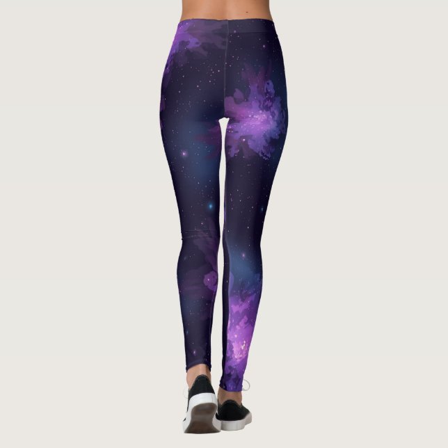 Collants Galaxie Cosmique Sans Couture Nébuleuse É (Dos)
