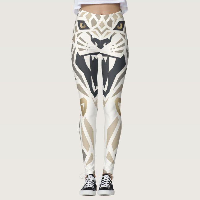 Collants géométriques Tribal Tiger – Féroce grand  (Devant)