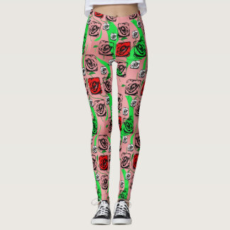 Collants Graphiques aux Roses