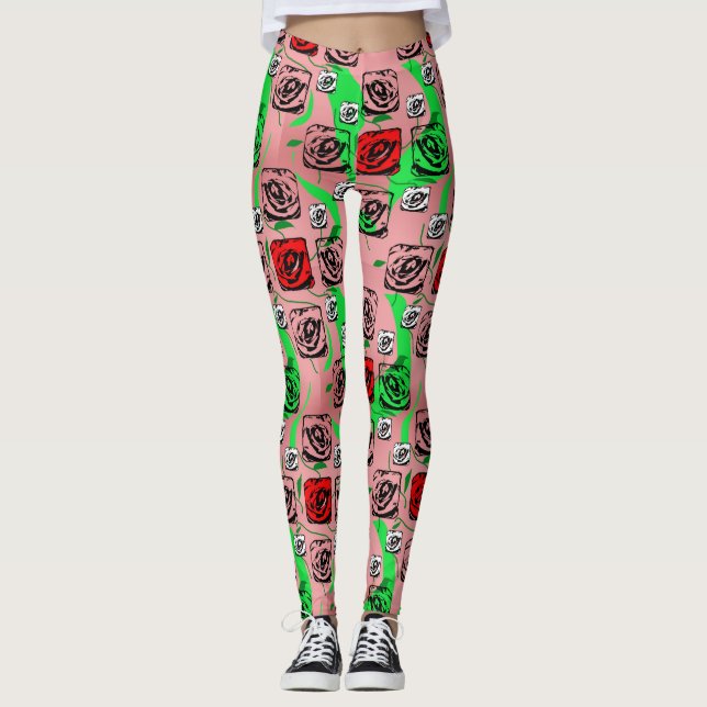 Collants Graphiques aux Roses (Devant)