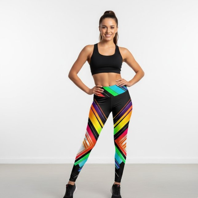 Collants hauts à motif géométrique arc-en-ciel (Créateur téléchargé)