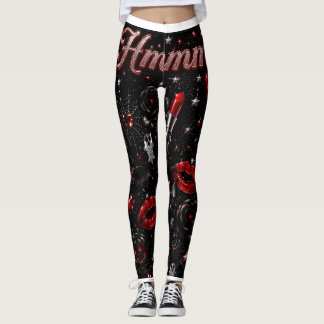 Collants Hmmm Red Lipstick Gothic Glam Halloween