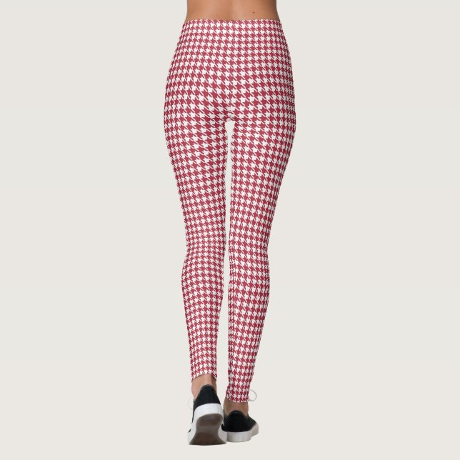 Collants Houndstooth Rouge Rétro (Dos)