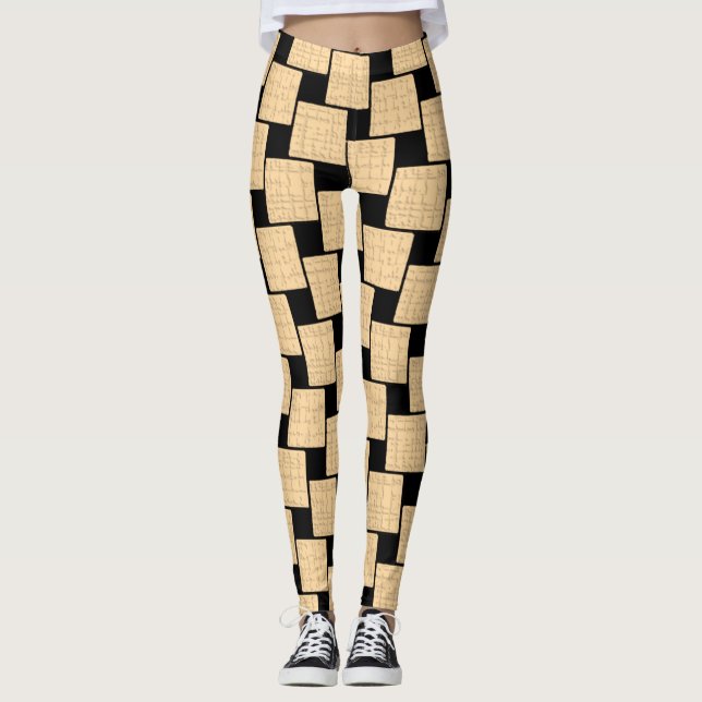 Collants longs noir et beige (Devant)