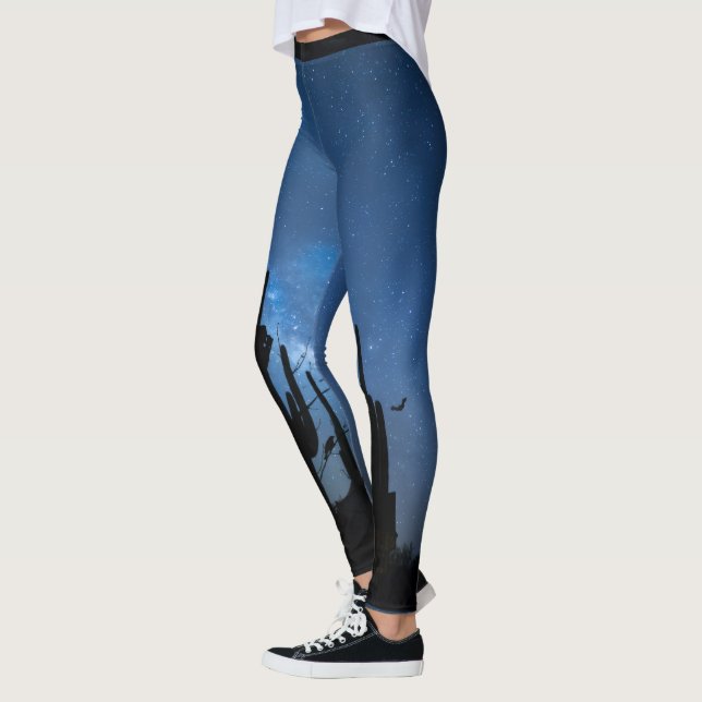 Collants Maison Effrayante et Nuit Bleue Étoilée (Gauche)