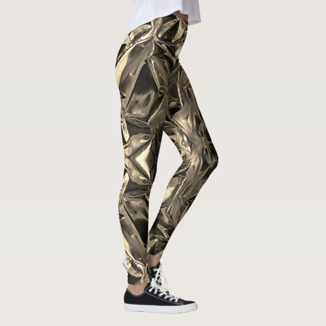 Collants métalliques abstraits 101 sépia (Droite)