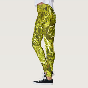 Collants métalliques abstraits 101 vert citron