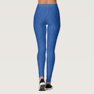 Collants modernes à motif graphique bleu bicolore