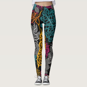 Collants modernes jaunes, bleus et noirs à motif d
