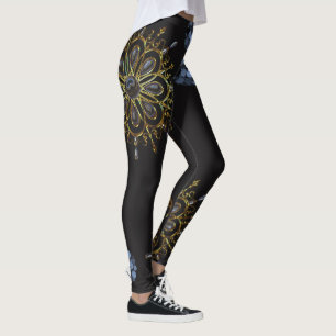 collants noirs bleus dorés longs