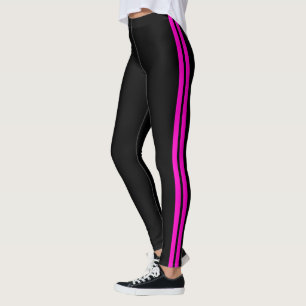 Collants noirs en bande rose Choisissez vos couleu