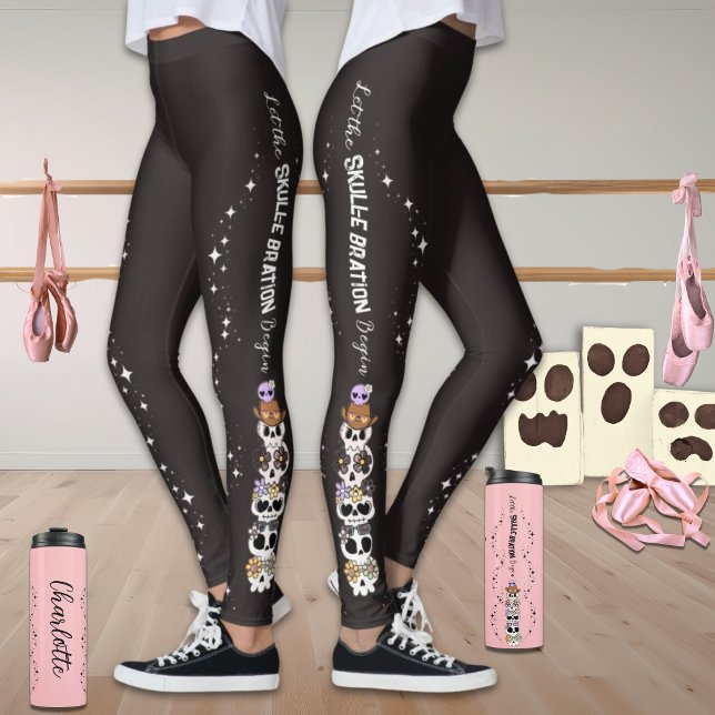 Collants noirs Halloween Mignons Crânes  (Créateur téléchargé)