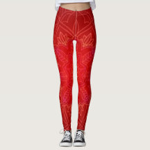 Collants noirs Roses Floral Vert Rouge Moderne Chi