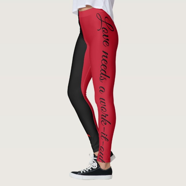 Collants noirs rouges citation amour verbe s'entra (Gauche)