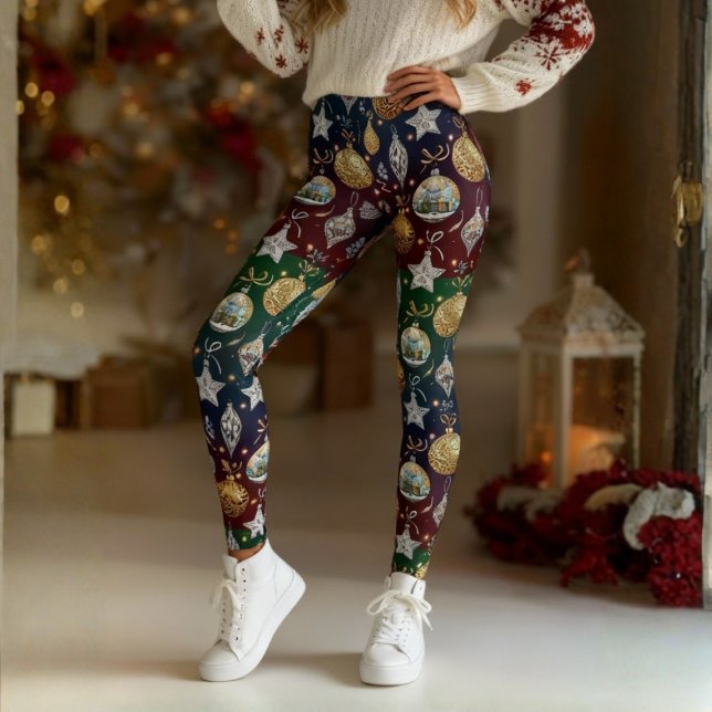 Collants Ornement de Noël (Step into the season with our Christmas Ornament Leggings by Becky Boom)