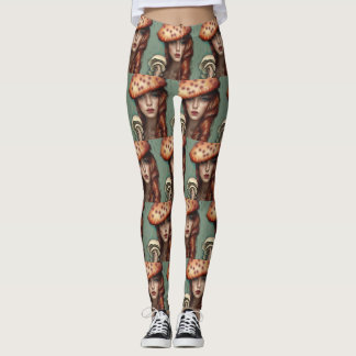 collants pantalons champignons rétro fantaisistes