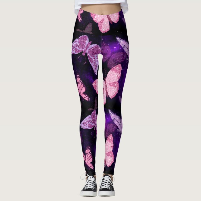 Collants Papillon Rose et Violet (Devant)